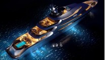 Oceanco Super Yacht Y708 at night 